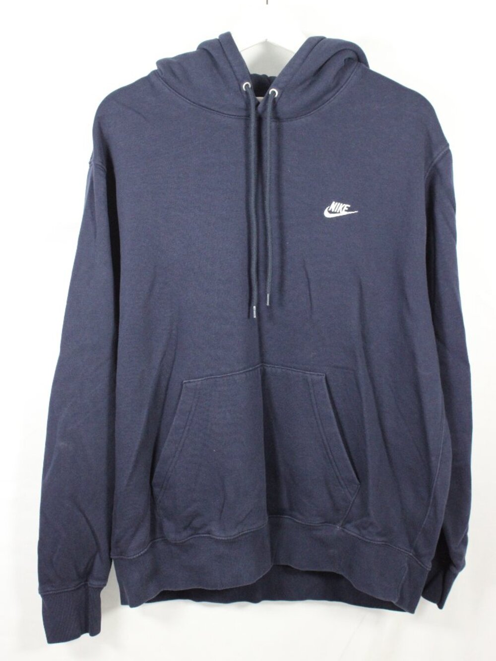 Nike Fleece Hoodie Sweatshirt Mens Size Large Dark Blue Swoosh Hooded Pullover